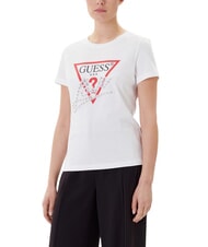 GUESS PEARLS LOVE TRIANGLE Koszulka z nadrukiem i aplikacjami - Koszulki i topy damskie