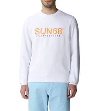 SUN68 ROUND FLUO Bluza z okrągłym dekoltem i nadrukowanym logo - Bluzy męskie