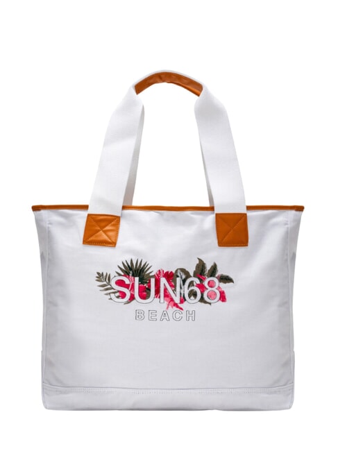 SUN68 LOGO BEACH Torba plażowa z płótna kremowo-biały - Torby damskie