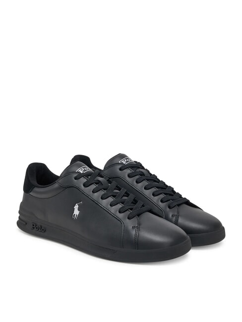 RALPH LAUREN HERITAGE COURT II  Skórzane trampki czarny/miękki szary pp - Buty uniseks