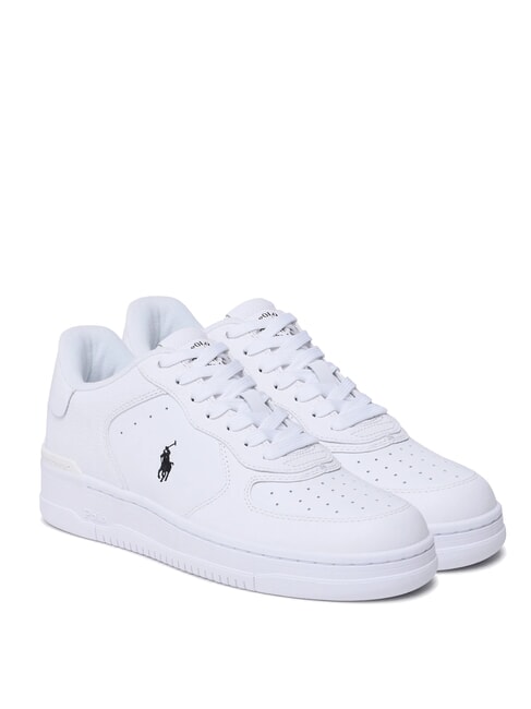 RALPH LAUREN MASTER COURT Skórzane trampki biały/biały/czarny pp - Buty męskie