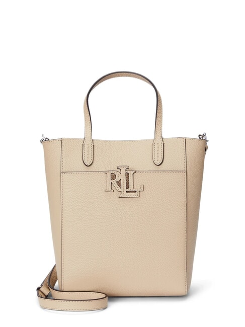 RALPH LAUREN CAMERYN Pionowa skórzana torba z paskiem na ramię wydma - Torby damskie