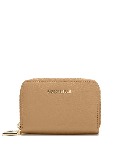 COCCINELLE METALLIC SOFT  Mały portfel zapinany na zamek świeży beż - Portfele damskie