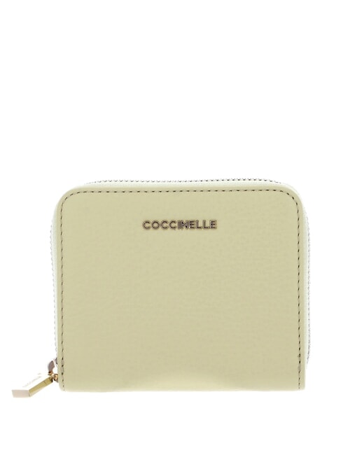 COCCINELLE METALLIC SOFT Mały skórzany portfel mycie wapnem - Portfele damskie
