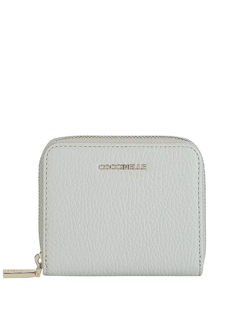 COCCINELLE METALLIC SOFT Mały skórzany portfel seledynowo-zielony - Portfele damskie