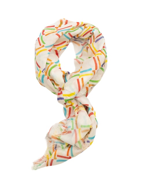 ALVIERO MARTINI PRIMA CLASSE MULTICOLOR Szalik z mieszanki wiskozy biały - Szaliki