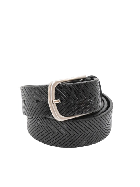 SPALDING ZIGZAG Skrócony pasek skórzany czarny - Paski