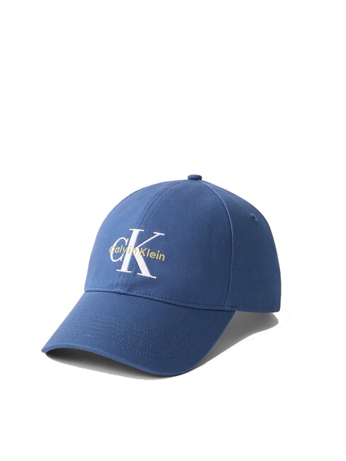 CALVIN KLEIN CKJ MONO LOGO Czapka baseballowa bawełniana niebieskie dżinsy - Włosy