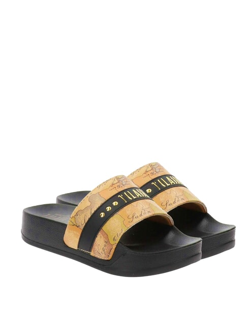 ALVIERO MARTINI PRIMA CLASSE GEO  Kapcie beżowo/czarny geo - Buty damskie