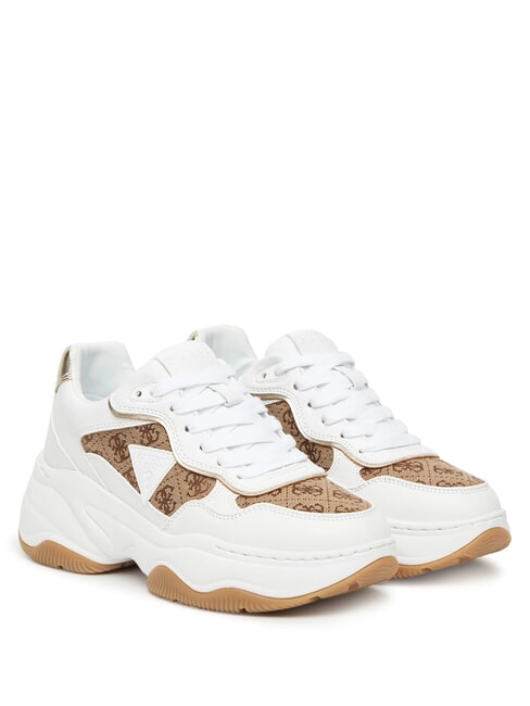 GUESS HAPYY4  Adidasy Beżowy/Brązowy - Buty damskie
