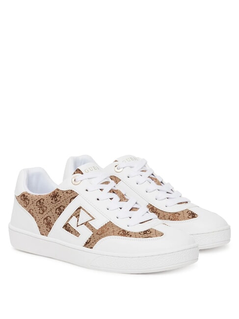 GUESS NOCHEE 2  Adidasy Biały/Brązowy - Buty damskie