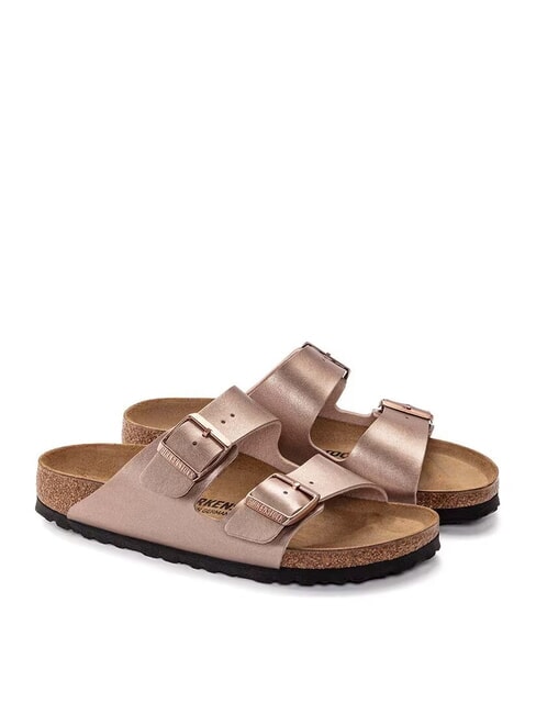 BIRKENSTOCK ARIZONA Metalowe sandały typu kapcie miedź - Buty damskie
