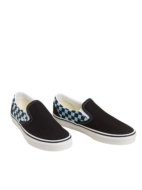 VANS CLASSIC POP CHECK Wsuwane trampki w kratkę kryształowo niebieski - Buty uniseks