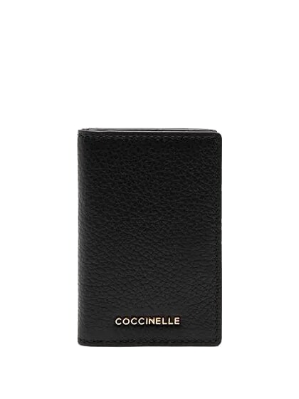COCCINELLE METALLIC SOFT Portfel skórzany Czarny - Portfele damskie