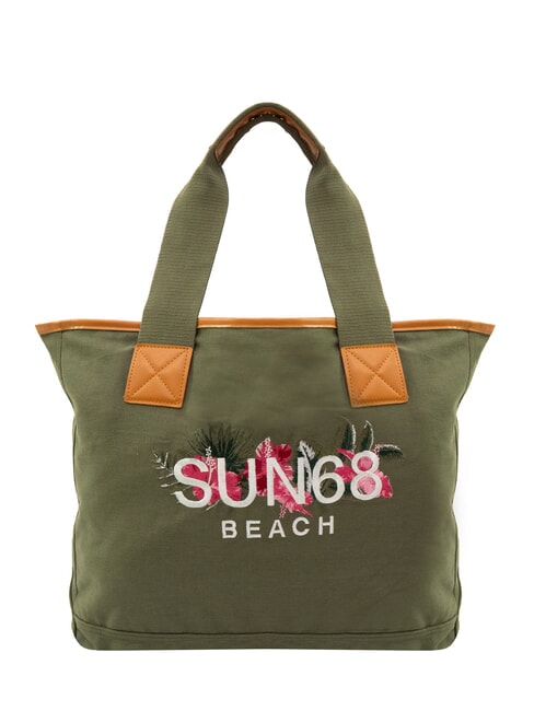 SUN68 LOGO BEACH Torba plażowa z płótna wojskowy - Torby damskie