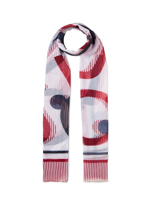 LIUJO MIX PRINT  Szalik st.strip.czerwony pompon. - Szaliki