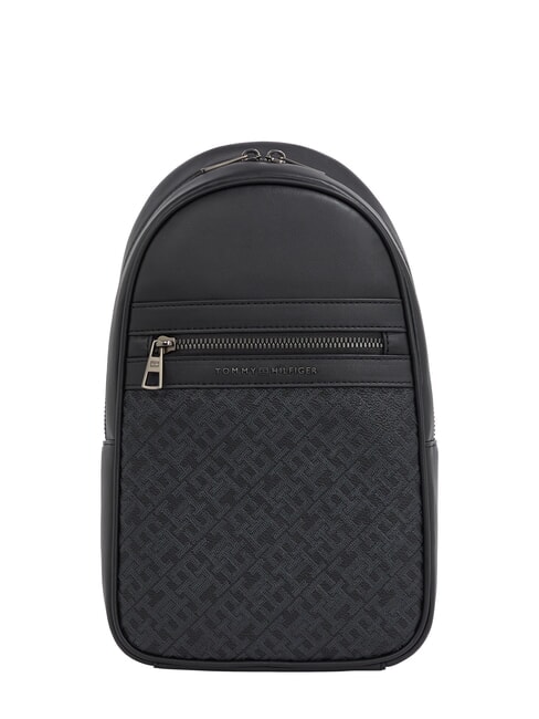 TOMMY HILFIGER TH  MONOGRAM Plecak na jedno ramię czarny - Plecaki szkolne i rekreacyjne