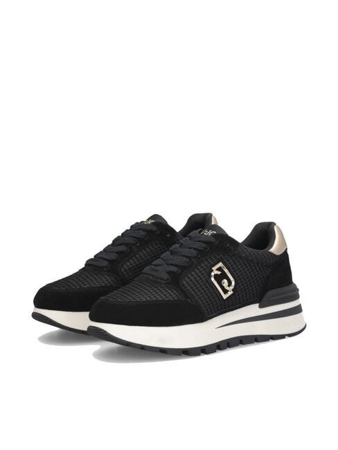 LIUJO AMAZING 25 Buty sportowe zamszowe i siateczkowe czarny/jasnozłoty - Buty damskie
