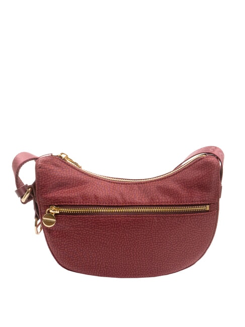 BORBONESE HOBO LUNA MINI ECO LINE Torba na ramię merlot - Torby damskie