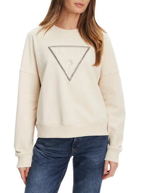 GUESS RACHELE TRIANGLE Bluza bawełniana róż waniliowy - Bluzy damskie