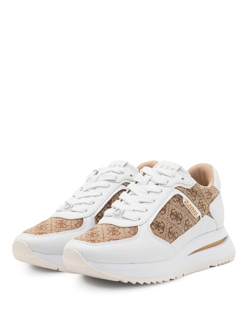 GUESS ENERGY4 Adidasy Beżowy/Brązowy - Buty damskie