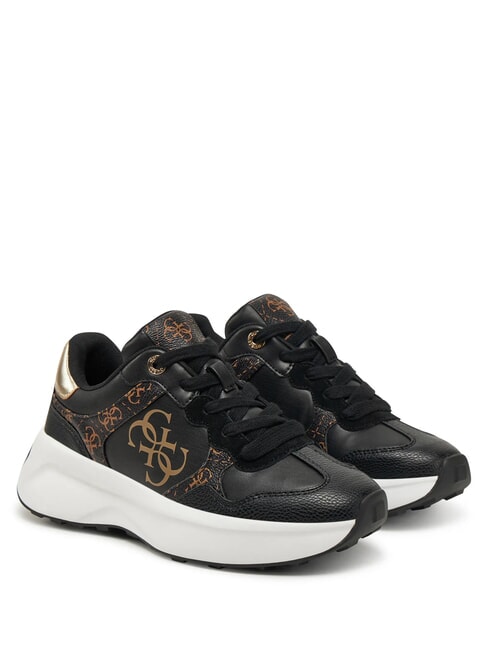 GUESS LUCKEI Adidasy CZARNOBRĄZOWY - Buty damskie