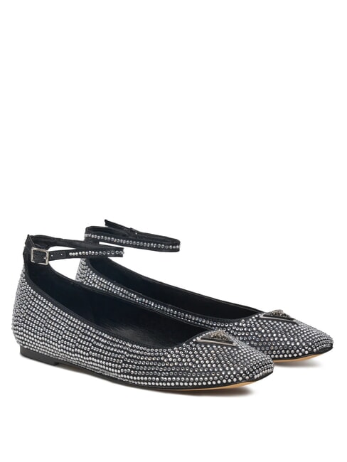 GUESS LEVVIS Baleriny z kryształkami CZARNY - Buty damskie