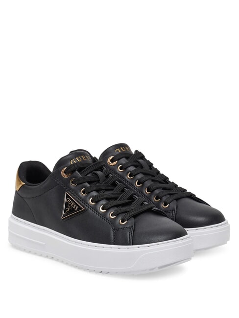 GUESS DENESA Adidasy CZARNE ZŁOTO - Buty damskie