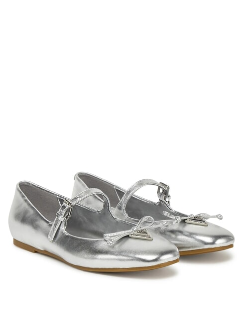 GUESS KAYRA Skórzane baleriny SREBRNY - Buty damskie