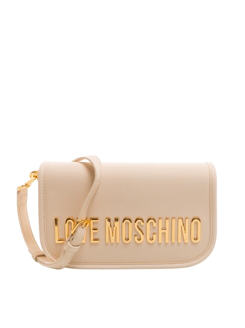 LOVE MOSCHINO BOLD LOVE Torba na ramię z klapką kość słoniowa - Torby damskie