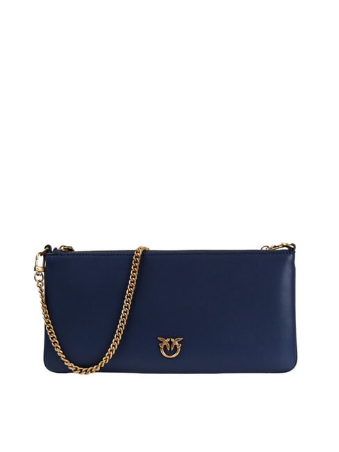 PINKO HORIZONTAL FLAT  Torba na ramię, skóra indygo niebieski cienisty-antyczny cel - Torby damskie