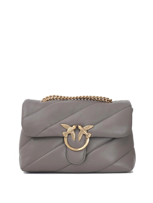 PINKO CLASSIC LOVE PUFF Torba ze skóry nappa asfaltowo-szary 1 - bramki antyczne - Torby damskie