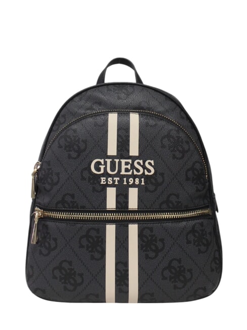 GUESS MANHATTAN 2 Duży plecak z nadrukowanym logo węgiel - Torby damskie