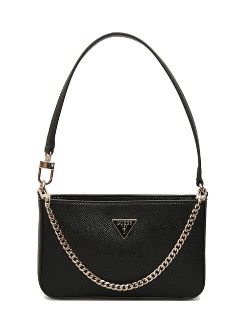 GUESS NOELLE 2 Torba na ramię z łańcuszkiem CZARNY - Torby damskie