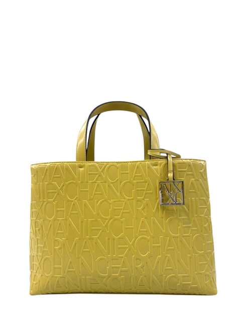 ARMANI EXCHANGE LOGO EMBOSSED Torebka z paskiem na ramię jasny bambus - Torby damskie