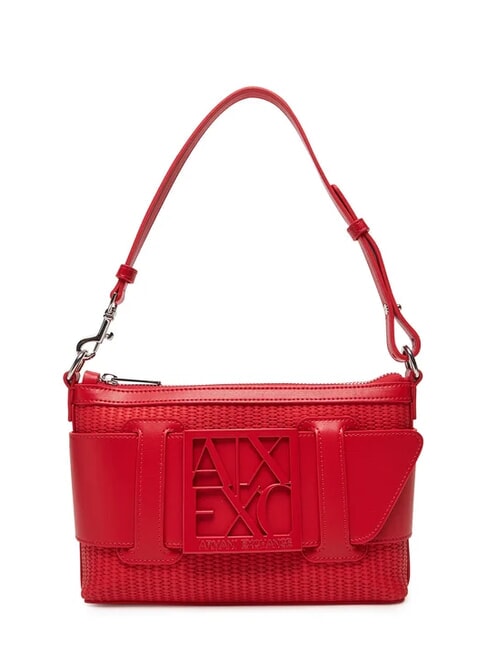 ARMANI EXCHANGE SUSIE STRAW Torba na ramię z logo czerwony - Torby damskie