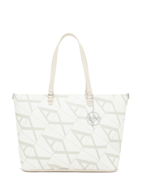 ARMANI EXCHANGE GYNGER Torba na zakupy z nadrukiem logo biały/dolina - Torby damskie