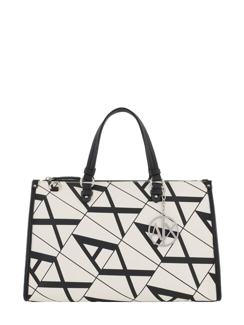 ARMANI EXCHANGE GYNGER Torebka z paskiem na ramię biały/czarny - Torby damskie