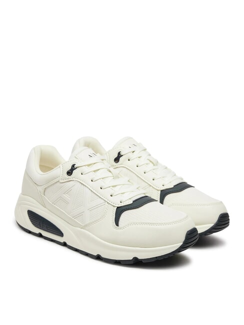 ARMANI EXCHANGE A|X Trampki z logo z boku Off White + Jet Set - Buty męskie