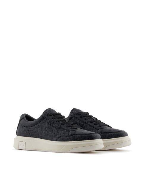 ARMANI EXCHANGE A|X Podstawowe trampki ze szwami Czarny/Czarny - Buty męskie