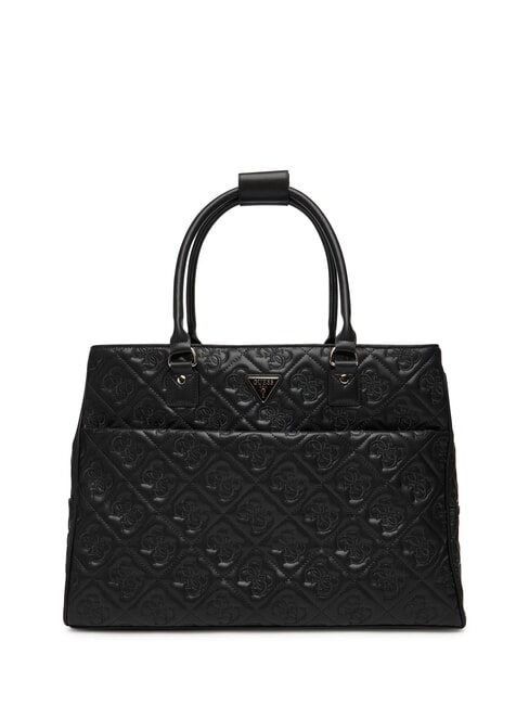 GUESS ADELASIA Torba na zakupy z haftowanym logo CZARNY - Torby damskie