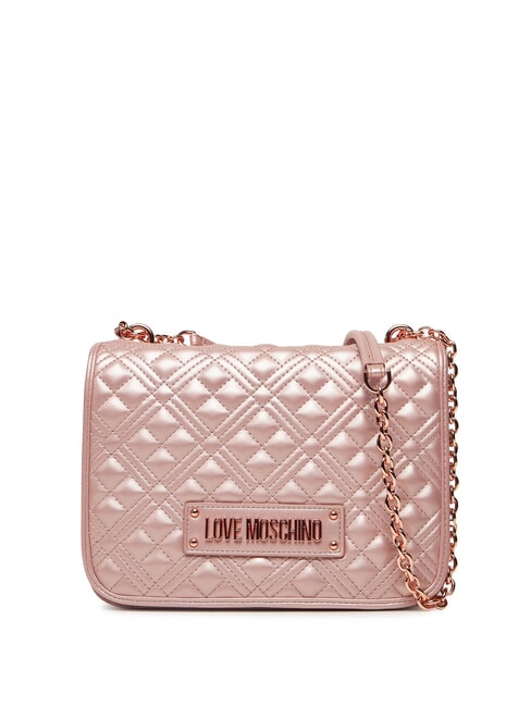 LOVE MOSCHINO BOLD LOVE Torba na ramię z uchwytami łańcuszkowymi proszek - Torby damskie