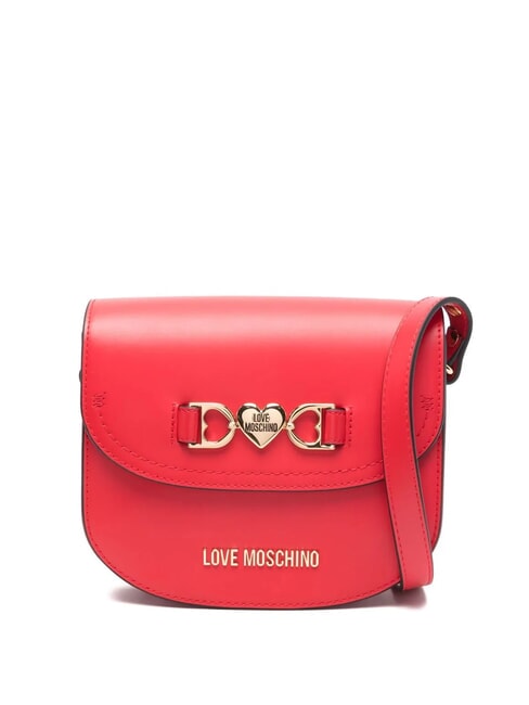 LOVE MOSCHINO LOVE CHAIN Mała torba na ramię czerwony - Torby damskie