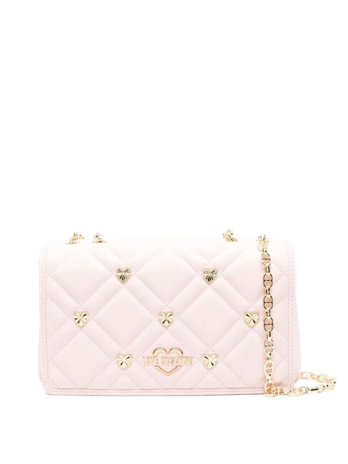 LOVE MOSCHINO SWEET STUDS Torba na ramię z łańcuszkiem proszek - Torby damskie
