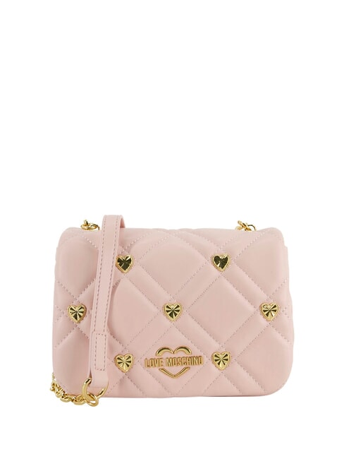 LOVE MOSCHINO SWEET STUDS Mała torebka na ramię z ćwiekami proszek - Torby damskie
