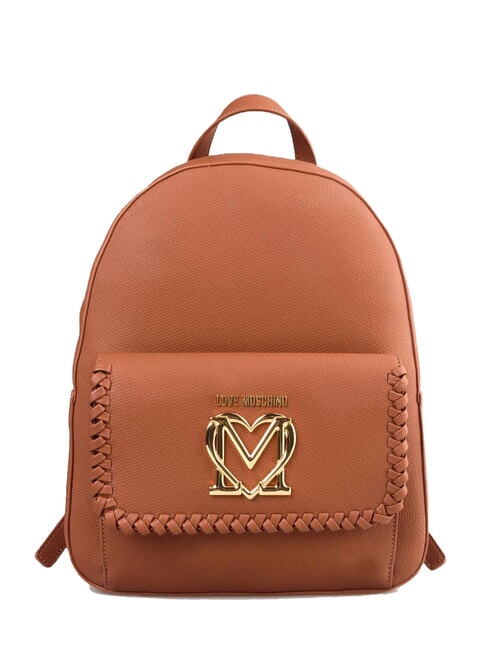 LOVE MOSCHINO BRAIDED Plecak z kieszenią wielbłąd - Torby damskie