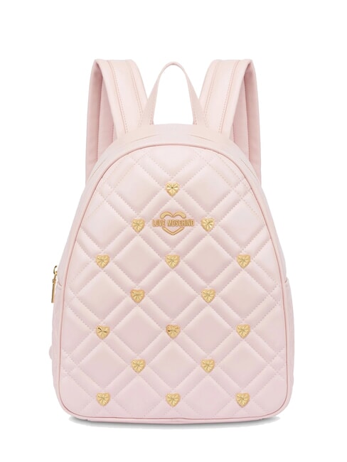 LOVE MOSCHINO SWEET STUDS Plecak z ćwiekami w kształcie serduszek proszek - Torby damskie