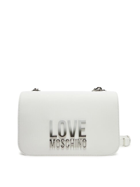 LOVE MOSCHINO LETTERING BICOLOR Torba na ramię biały - Torby damskie