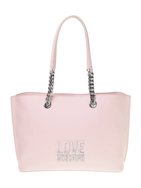 LOVE MOSCHINO PRISM Torba na zakupy z uchwytami łańcuszkowymi proszek - Torby damskie