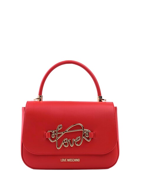LOVE MOSCHINO TIMELESS Torba aktówka z paskiem na ramię CZERWONY - Torby damskie